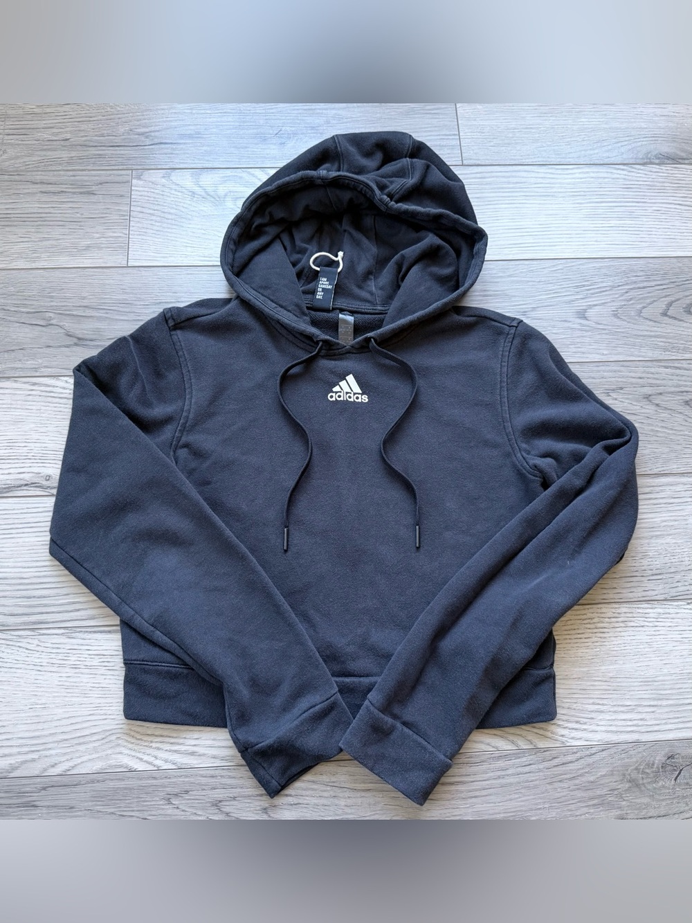 Adidas Black Hoodie with White Logo size xs